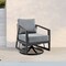 Armen Living Aileen Outdoor Patio Swivel Lounge Chair in Aluminum with Gray Cushions 840254333246 - alternate 5